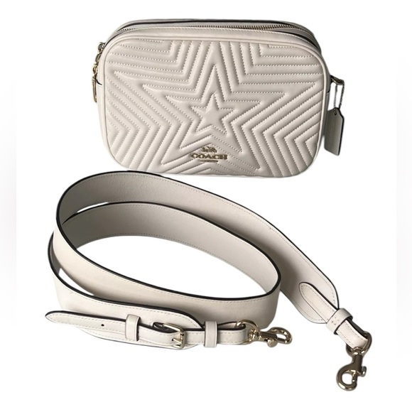 NWT Authentic Coach Jes Crossbody MARVEL Quilted Captain America Star Ivory $428 - Picture 7 of 16